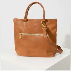 Sseko Convertable Shopper Bag in Caramel Leather